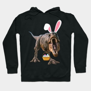 Easter T Rex with bunny ears and easter basket Hoodie